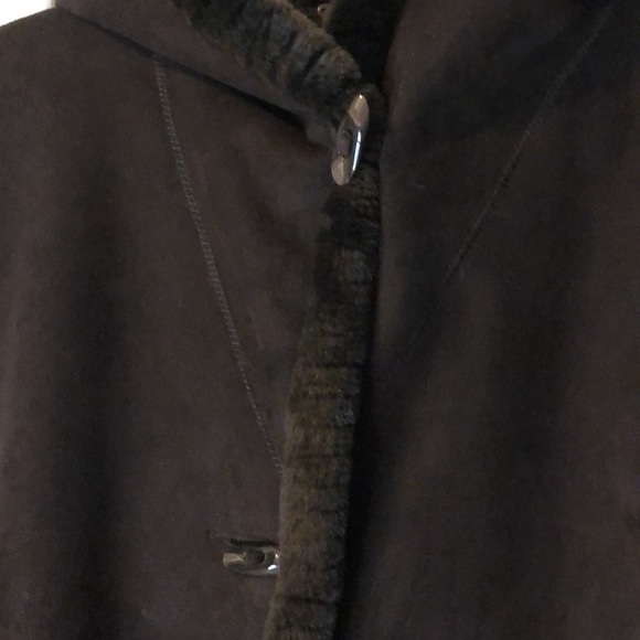 Jones New York XL Ultra suede, faux fur lined, brown winter coat - Picture 3 of 13